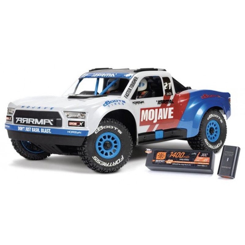 ARRMA Mojave GROM BLX Small Scale 4WD Desert Truck RTR Combo, White