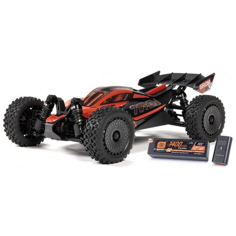 ARRMA Typhon GROM BLX Small Scale 4WD Buggy RTR Combo, Red