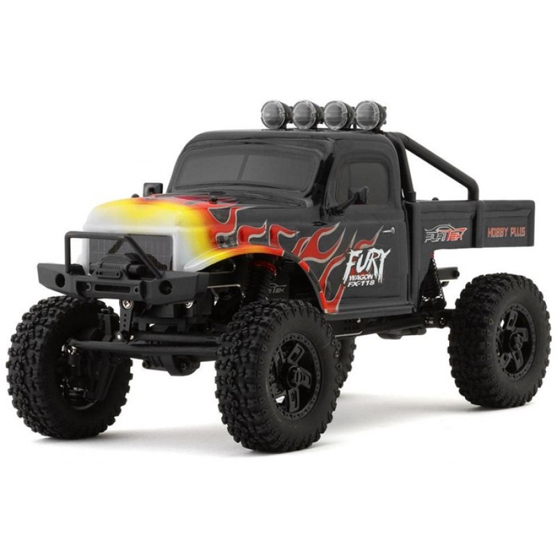 Furitek Fury Wagon 1/18 Brushless Rock Crawler, Black/Flames