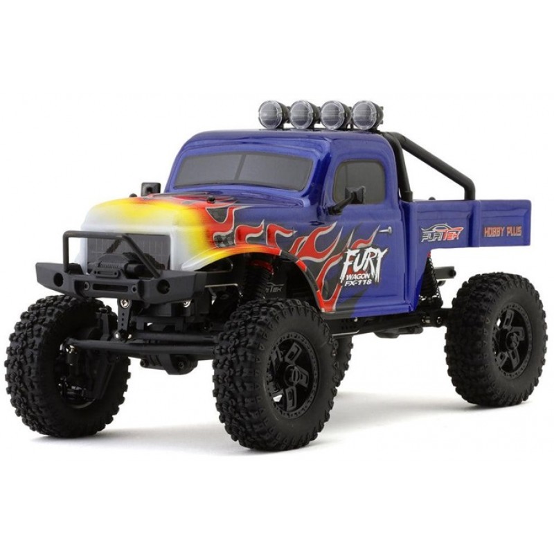 Furitek Fury Wagon 1/18 Brushless Rock Crawler, Blue/Flames